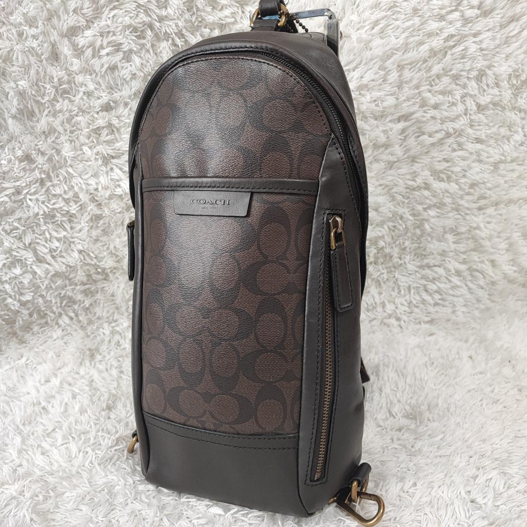 フォロー割有♪【極美品】COACHコーチ ボディバッグ レザー ブラック-