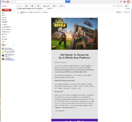 Fortnite android beta link