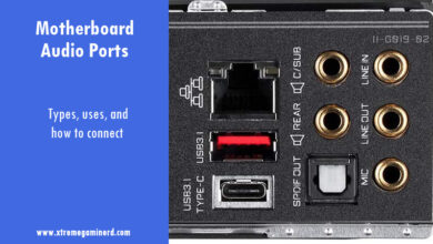 Motherboard audio ports