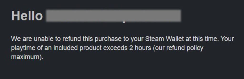 Can You Get Refund From Steam After 2 Hours Xtremegaminerd   Steam Refund Denied 1024x332 