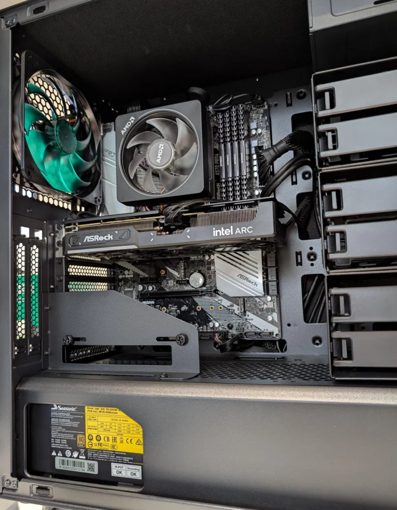 ASRock Challenger Arc B580 inside a rig